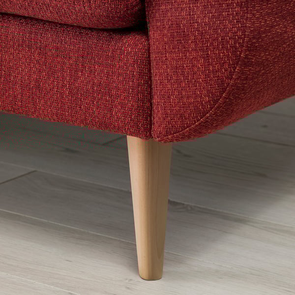 SMEDSTORP 2-seat sofa, Lejde/red/brown birch
