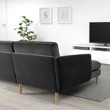 SMEDSTORP 4-seat sofa with chaise longue, Djuparp/dark grey birch effect