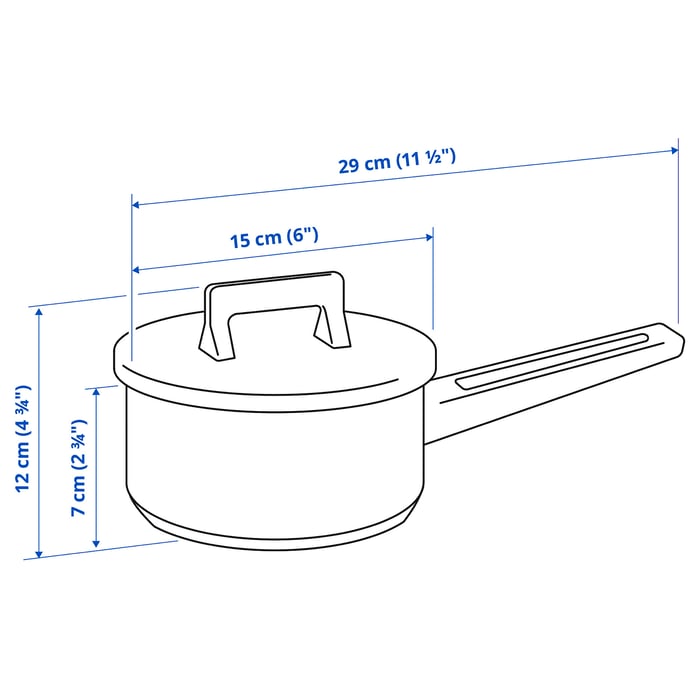 SNITSIG Saucepan with lid, stainless steel IKEA