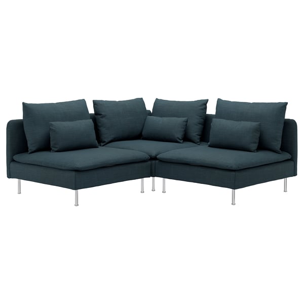 SÖDERHAMN Corner sofa, 3-seat, Hillared dark blue