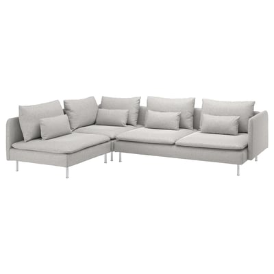 SÖDERHAMN sofá de 2 plazas, +chaiselongue con reposabrazos/Hillared  antracita - IKEA