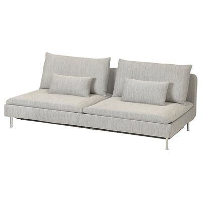 SÖDERHAMN Cover for 3-seat sofa-bed section, Viarp beige/brown