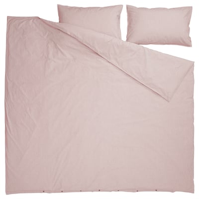 SOLFIBBLA bedding set, red and white stripes, 100% cotton, rectangular, classic striped design.