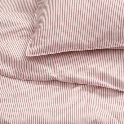 SOLFIBBLA Duvet cover and 2 pillowcases, white red/stripe, 200x200/50x80 cm