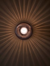 SOLKLINT Wall lamp, wired-in installation, brass/grey clear glass