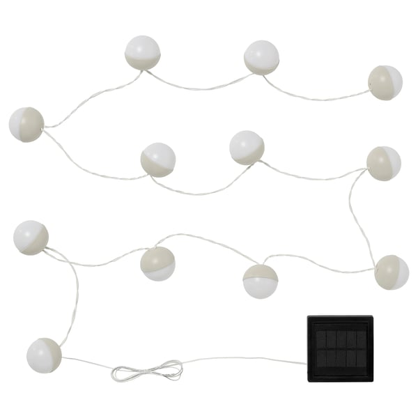 SOLVINDEN white spherical led lights with solar power box, ideal for decoration.