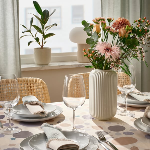 SOMMARFLOX tablecloth, patterned stones/multicolour, 145x145 cm IKEA