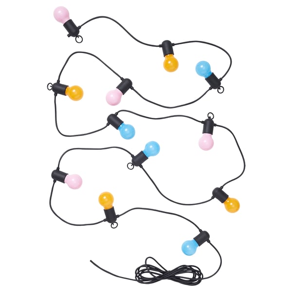SOMMARLÅNKE LED lighting chain with 12 bulbs, outdoor/multicolour IKEA