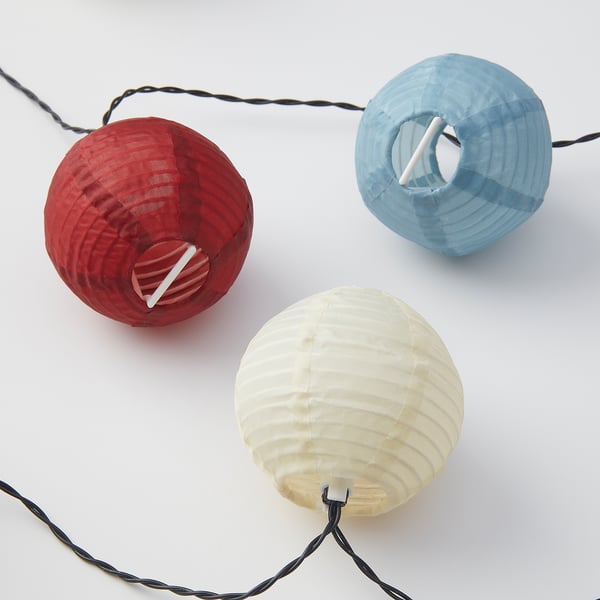 SOMMARLÅNKE LED lighting chain with 24 lights, outdoor batteryoperated