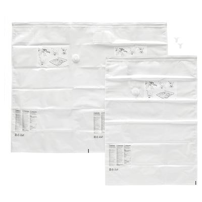 SPANTAD Vacuum-sealed bag, set of 2, light grey