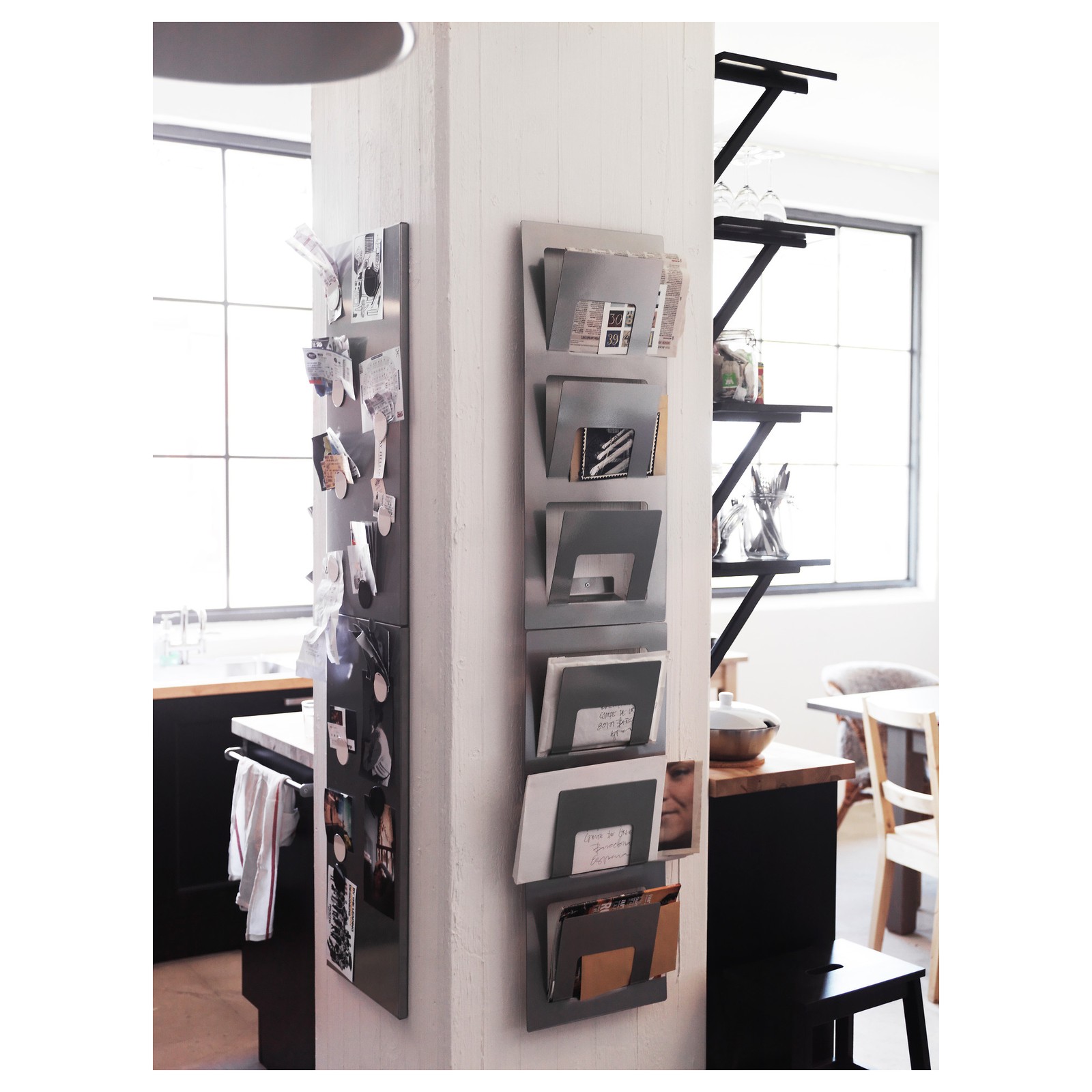 SPONTAN Newspaper rack, silvercolour, 33x9x78 cm IKEA