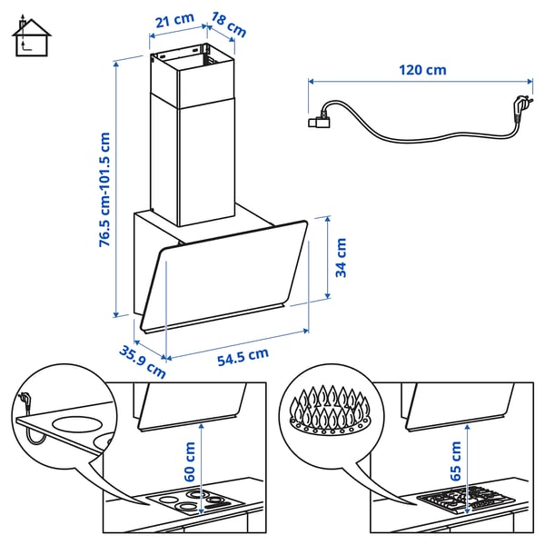 Illustration with measurements for the product: STACKBO.