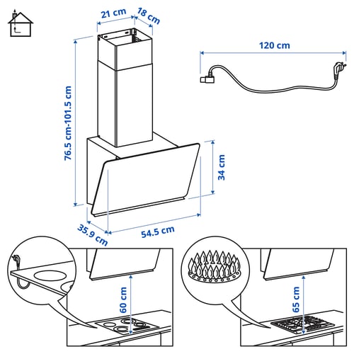 Illustration with measurements for the product: STACKBO.