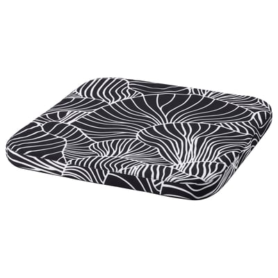 STAGGSTARR Chair pad, black/white, 36x36x2.5 cm