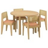 STOCKHOLM 2025 / STOCKHOLM 2025 Table and 4 chairs, oak veneer/oak rattan, 115 cm