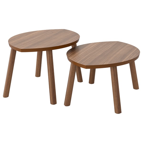 STOCKHOLM Nest of tables, set of 2, walnut veneer