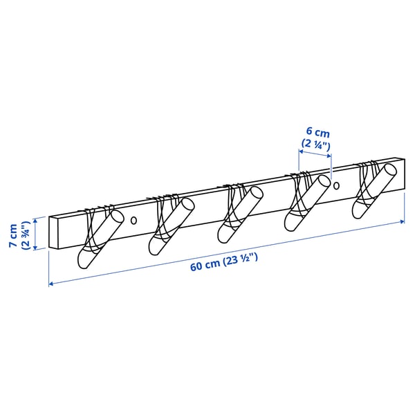 STOREDAMM Hook rack, acacia/rattan
