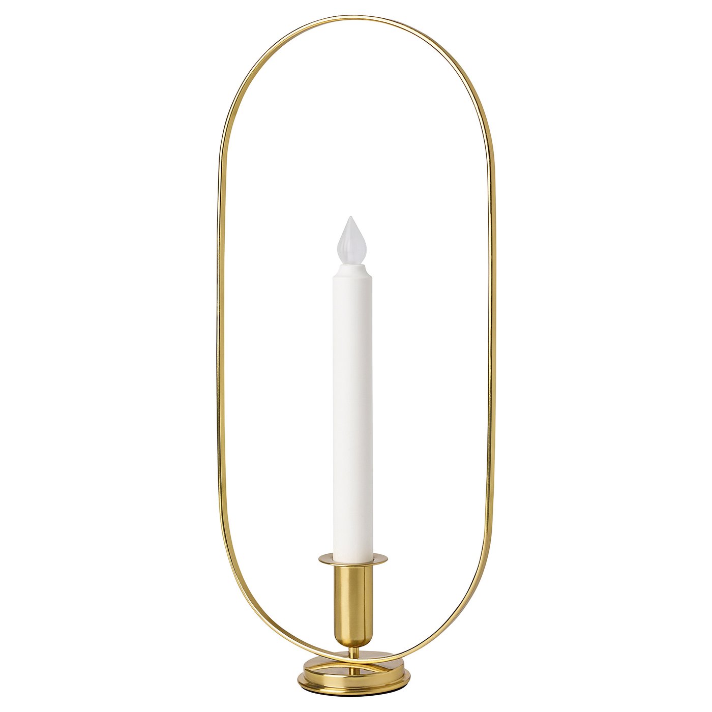 STRÅLA LED candle holder, batteryoperated, oval brasscolour, 36 cm IKEA