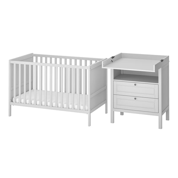 SUNDVIK 2piece baby furniture set, grey, 70x132 cm IKEA