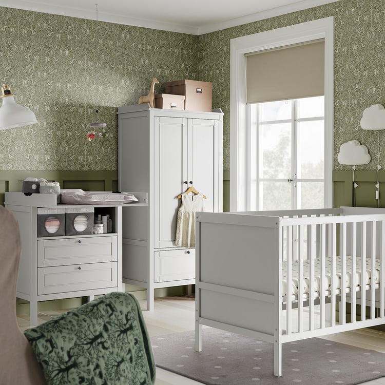 SUNDVIK 3piece baby furniture set, grey, 70x132 cm IKEA