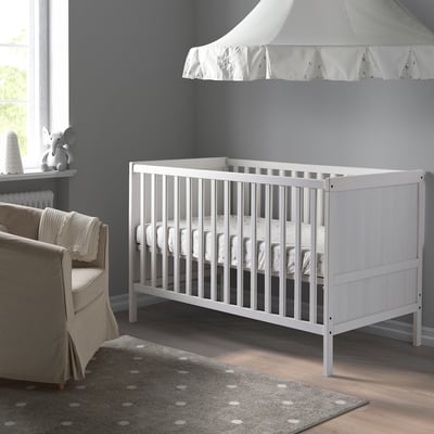 SUNDVIK Cot, white, 70x132 cm