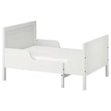 SUNDVIK Ext bed frame with slatted bed base, white, 91x190 cm
