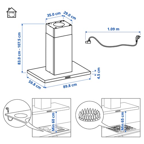 Illustration with measurements for the product: SVÄVANDE.
