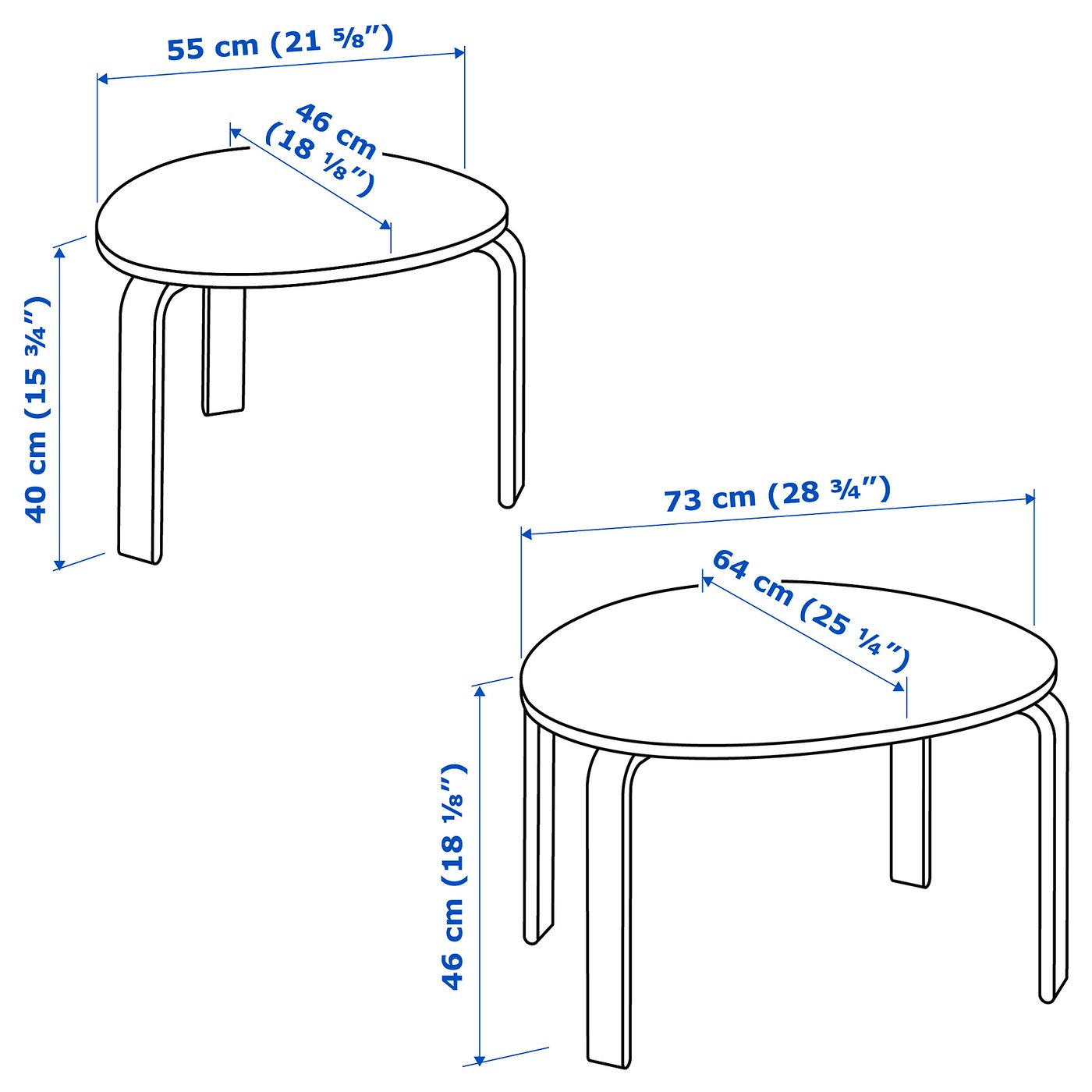 SVALSTA nest of tables, set of 2, white stain - IKEA