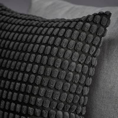 SVARTPOPPEL Cushion cover, anthracite, 50x50 cm