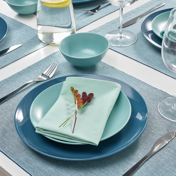 SVARTSENAP napkin, light turquoise/dark greenblue, 35x35 cm IKEA