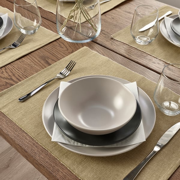 SVARTSENAP Place mat, light beige-green, 35x45 cm