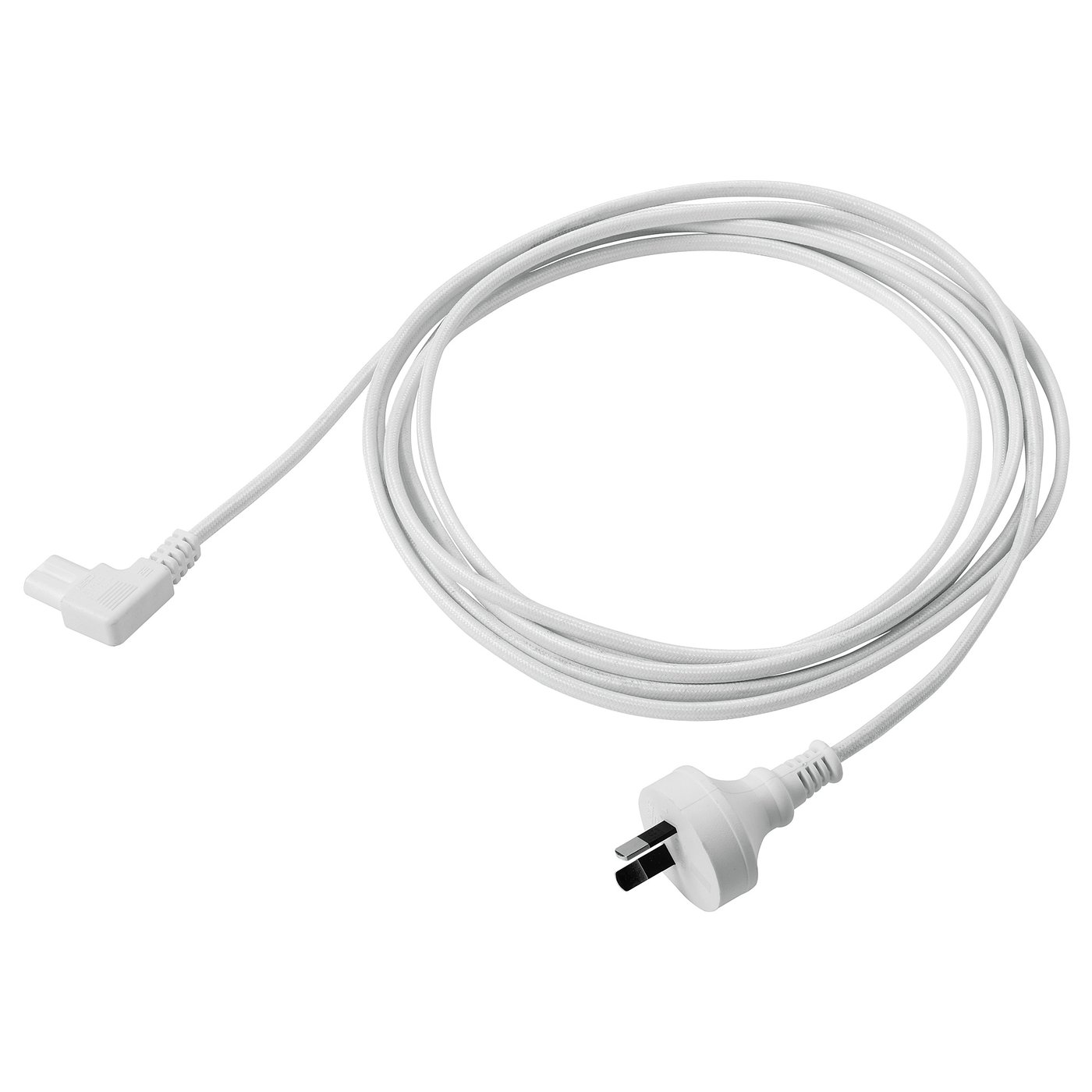 A white SYMFONISK power cord, 3. 5 metres long, featuring a sleek design with a polyester cover.