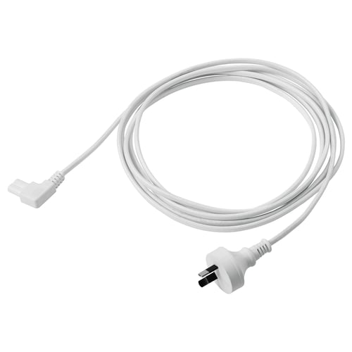 A white SYMFONISK power cord, 3. 5 metres long, featuring a sleek design with a polyester cover.