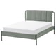 TÄLLÅSEN Upholstered bed frame, Kulsta grey-green/Lönset, Double