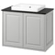 TÄNNFORSEN vanity: light grey, rectangular with bevelled edges, includes marble countertop and white basin.