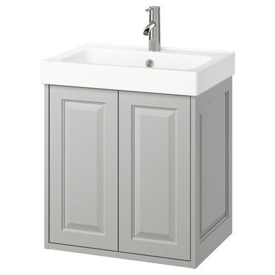 TÄNNFORSEN / ORRSJÖN Wash-stnd w drs/deep wash-basin/tap, light grey, 62x49x72 cm