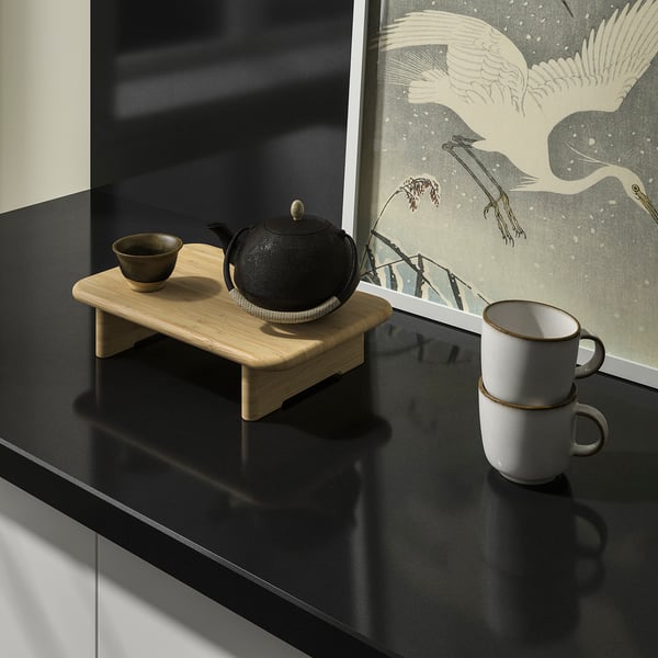 TÄRNHULT Custom made wall panel, black/glass composite, 1 m²x2.0 cm