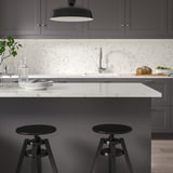 TÄRNHULT Custom made wall panel, off-white grey marble effect/glass composite, 1 m²x2.0 cm