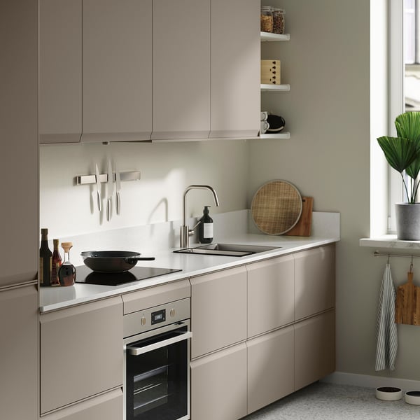 TÄRNHULT Custom made wall panel, off-white mineral effect/glass composite, 1 m²x2.0 cm