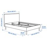 TÄRNKULLEN Upholstered bed frame, Tibbleby beige/grey, Double