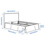 TÄRNKULLEN Upholstered bed frame, Vissle beige, Double