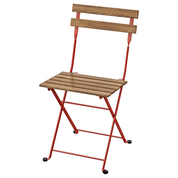 Tarno Chair Outdoor Foldable Red Light Brown Stained Ikea