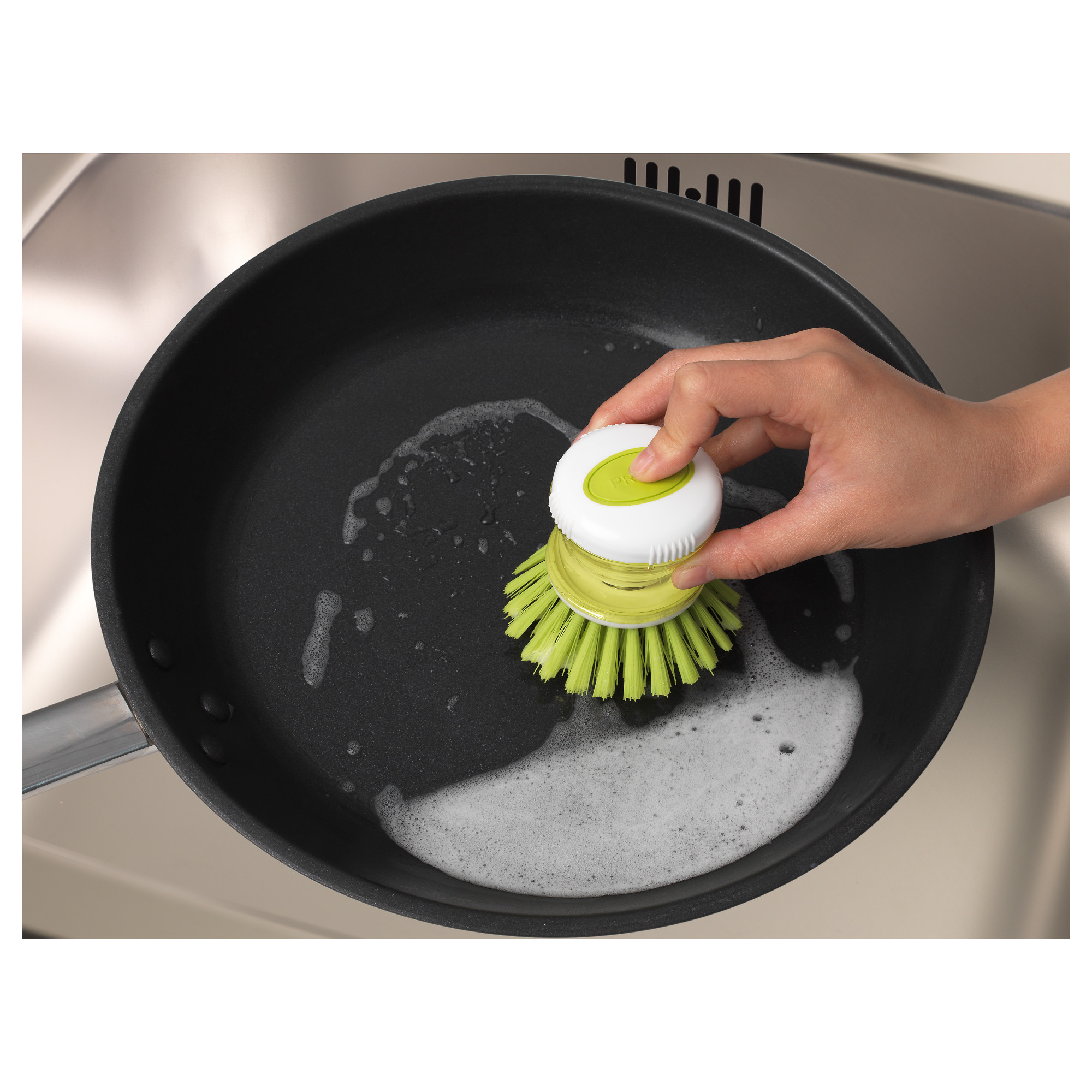 TÅRTSMET Dishwashing brush with dispenser, green IKEA