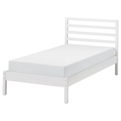 TARVA Bed frame, white stained/Luröy, Single