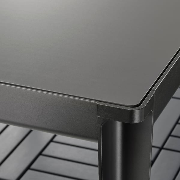 TEGELÖN Table, outdoor, dark grey/black, 140x86 cm