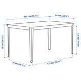 TEGELÖN Table, outdoor, dark grey/black, 140x86 cm