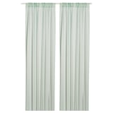 TERESIA Sheer curtains, 1 pair, light green/with rod pocket, 145x250 cm