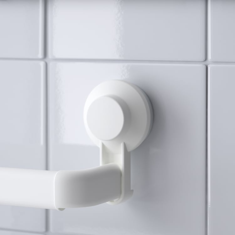 TISKEN Towel rack with suction cup, white IKEA