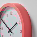 TJALLA Wall clock, pink, 28 cm