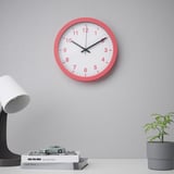 TJALLA Wall clock, pink, 28 cm